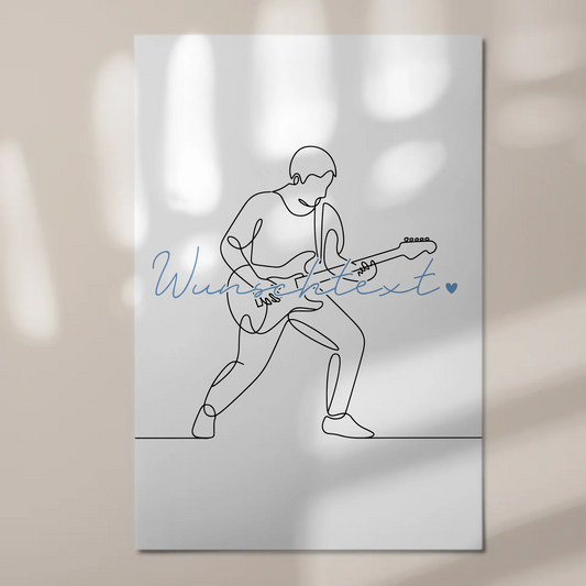Lineart Fotoboard Magnet Wandbild E-Gitarre Geschenk Sohn & Bruder 1
