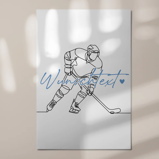 Personalisiertes Fotoboard Magnetisch Lineart Eishockey Geschenk Sohn & Bruder 1