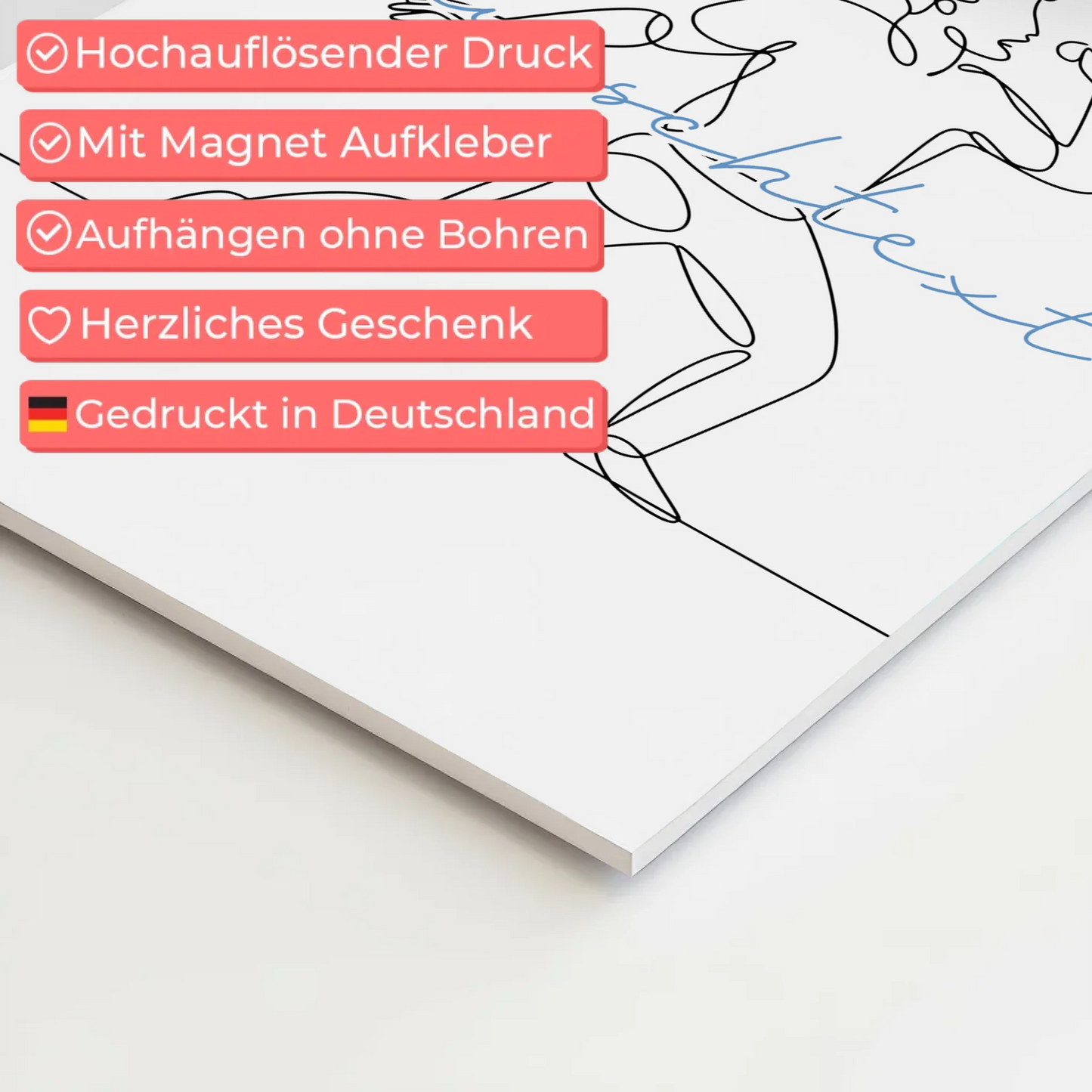 Personalisiertes Fotoboard Magnetisch Lineart Gesang Geschenk Sohn & Bruder 4