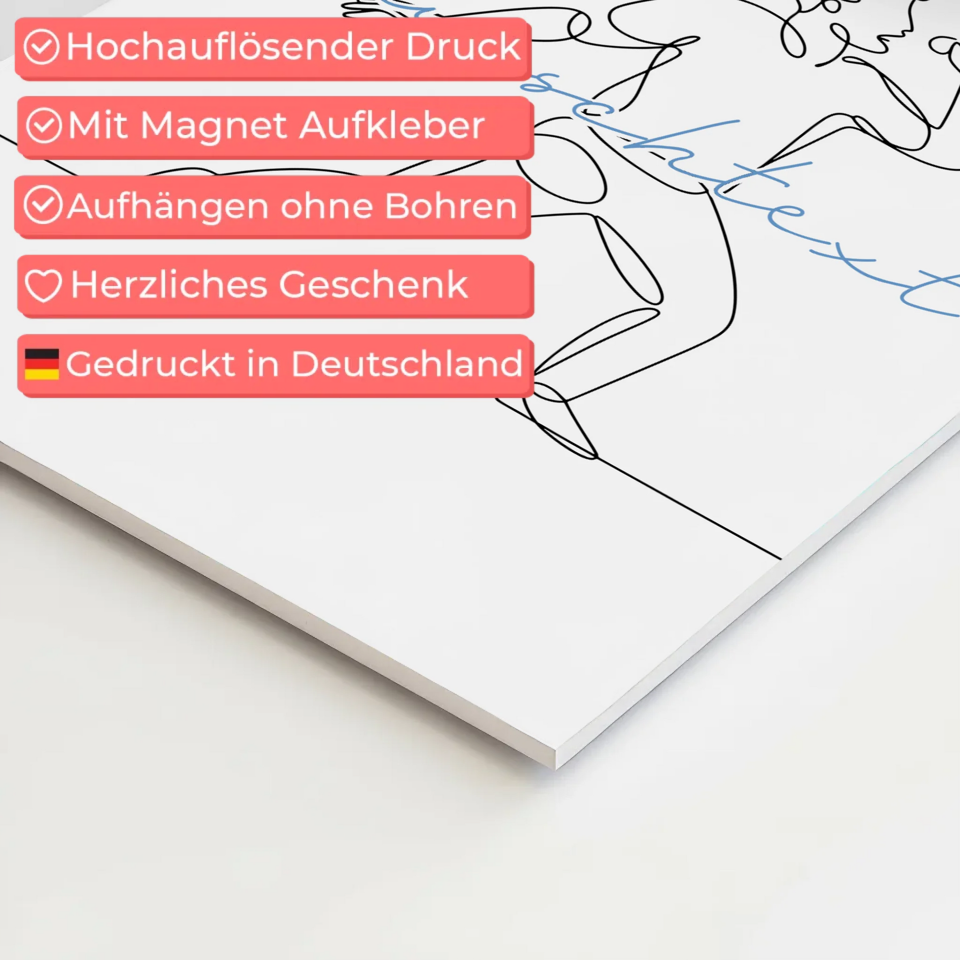 Personalisiertes Fotoboard Magnetisch Lineart Gesang Geschenk Sohn & Bruder 4