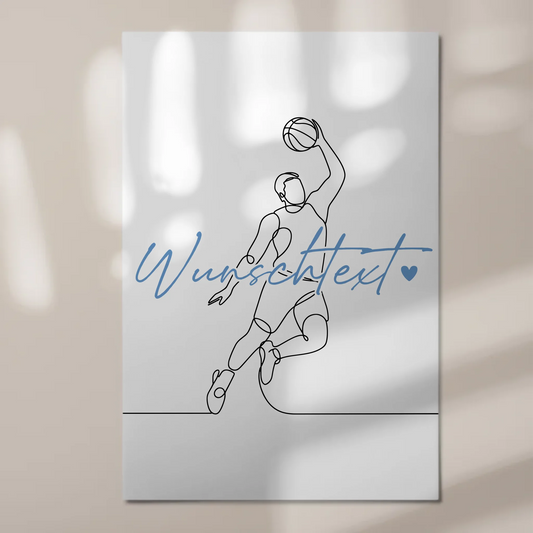 Lineart Fotoboard Magnet Wandbild Basketball Geschenk Sohn & Bruder 1