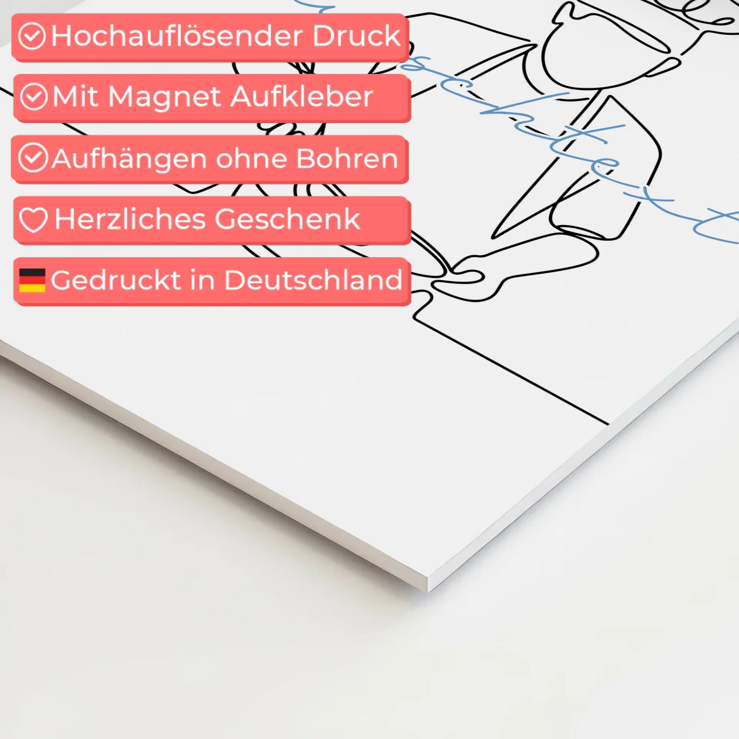 Lineart Fotoboard Magnet Wandbild Kochen Geschenk Sohn & Bruder 4