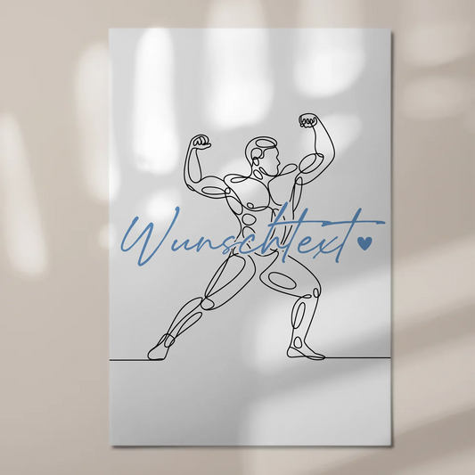 Lineart Fotoboard Magnetisch Personalisiert Bodybuilding Geschenk Sohn & Bruder 1