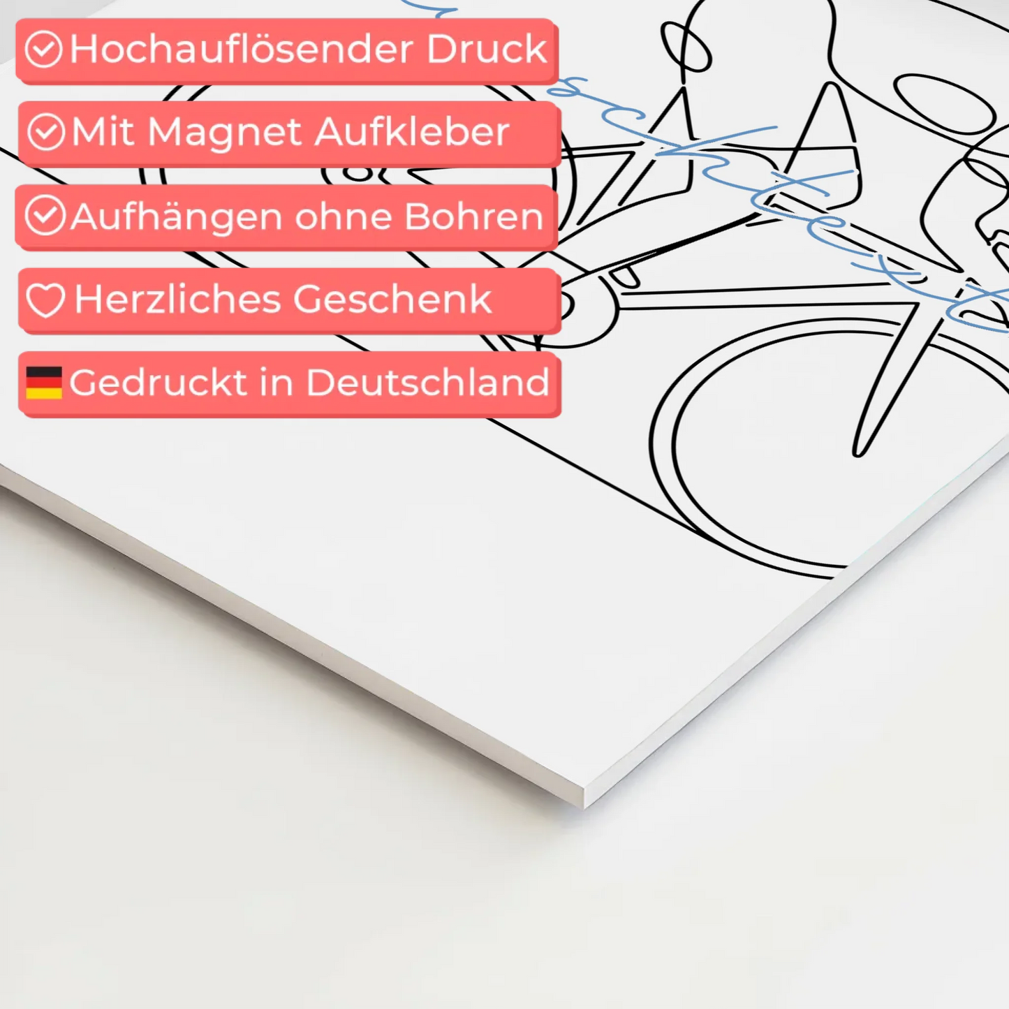 Personalisiertes Fotoboard Magnetisch Lineart Rennradfahren Geschenk Sohn & Bruder 4