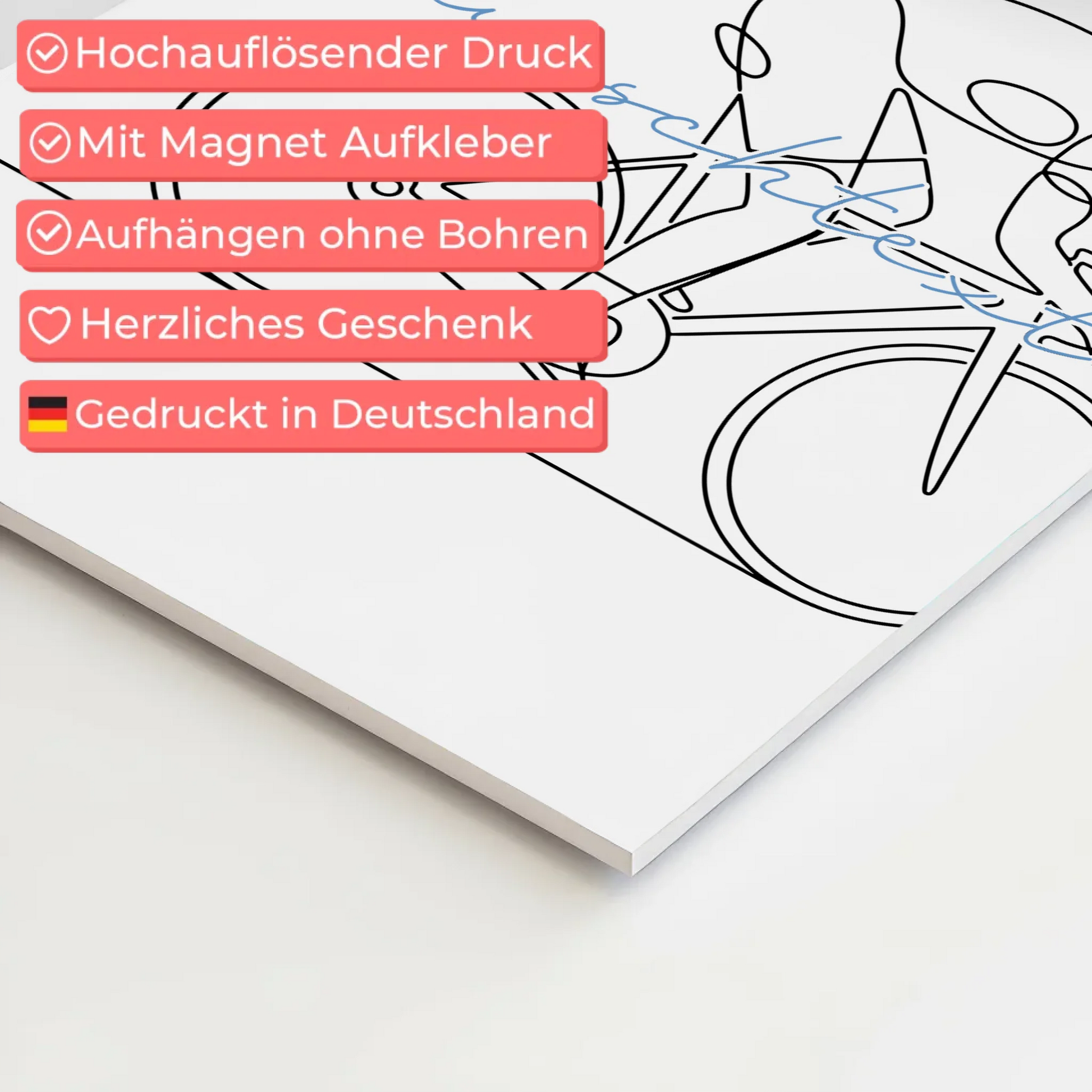 Personalisiertes Fotoboard Magnetisch Lineart Rennradfahren Geschenk Sohn & Bruder 4