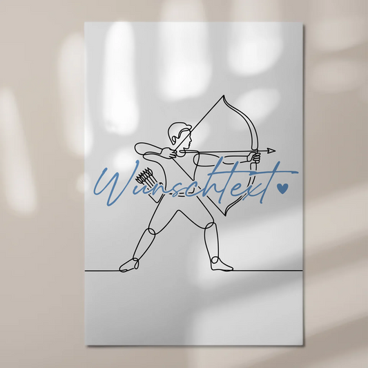 Personalisiertes Fotoboard Magnetisch Lineart Bogenschießen Geschenk Sohn & Bruder 1