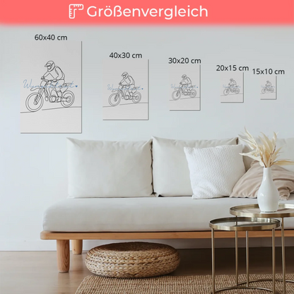 Personalisiertes Fotoboard Magnetisch Lineart Motocross Geschenk Sohn & Bruder