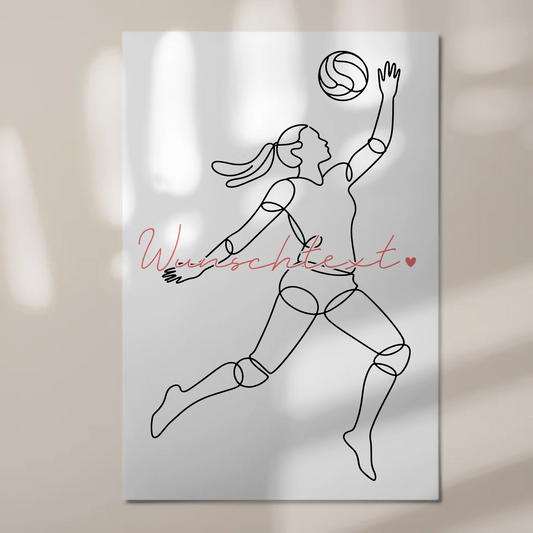 Lineart Fotoboard Magnet Wandbild Volleyball Geschenk Tochter & Schwester 1