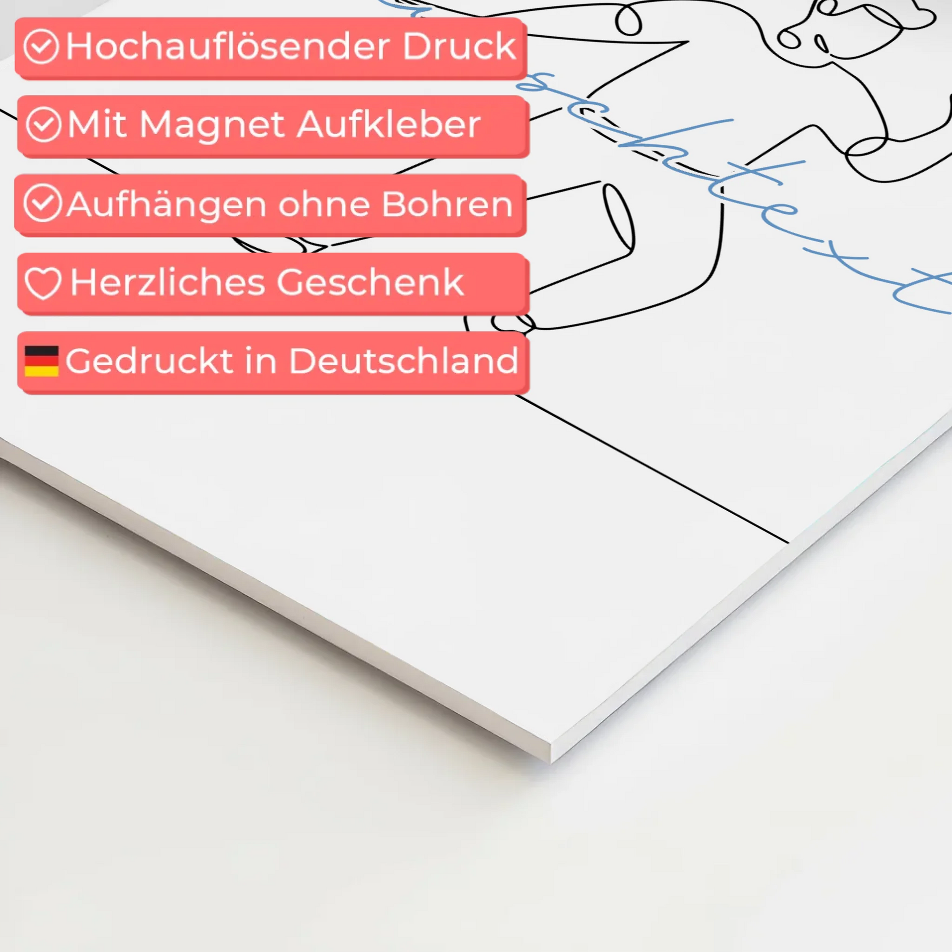 Personalisiertes Fotoboard Magnetisch Lineart Bloggen Geschenk Sohn & Bruder 4