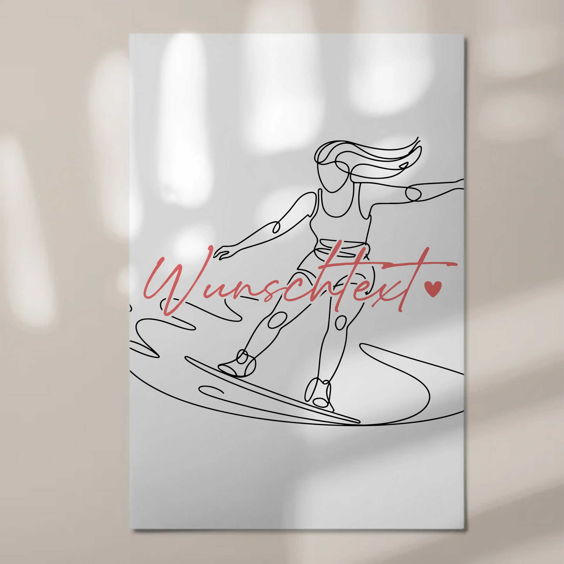 Personalisiertes Fotoboard Magnetisch Lineart Wakeboarden Geschenk Tochter & Schwester 1