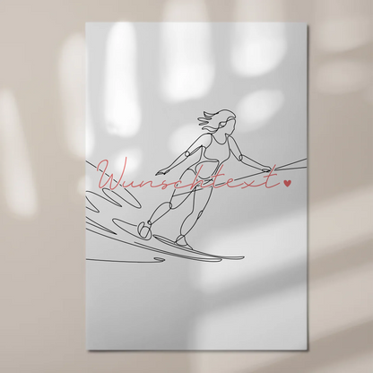 Lineart Fotoboard Magnetisch Personalisiert Wasserskifahren Geschenk Tochter & Schwester 1
