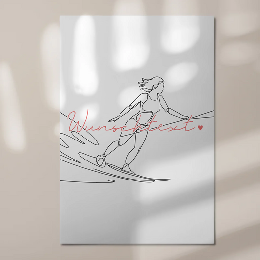Lineart Fotoboard Magnetisch Personalisiert Wasserskifahren Geschenk Tochter & Schwester 1