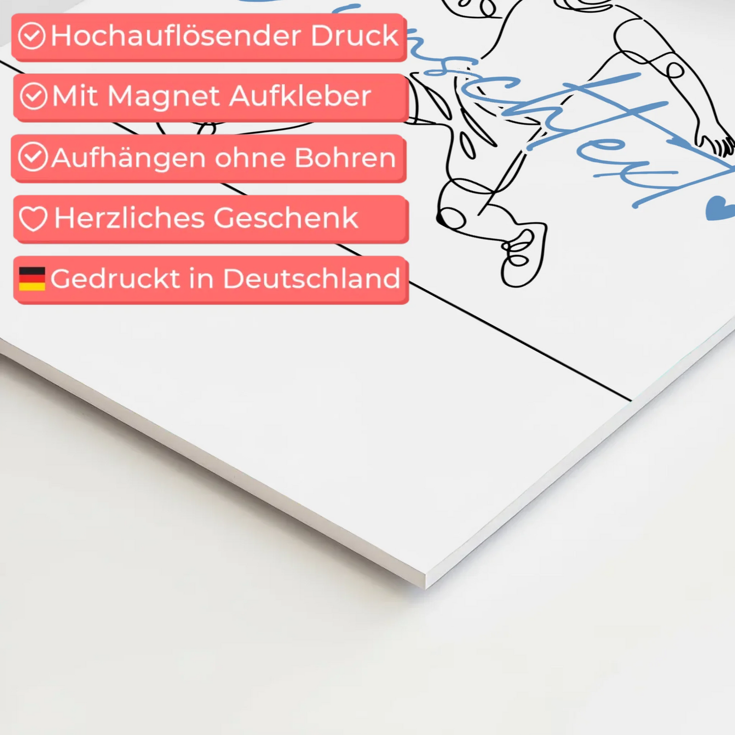 Lineart Fotoboard Magnet Wandbild Gerüstbauer Geschenk Sohn & Bruder 10