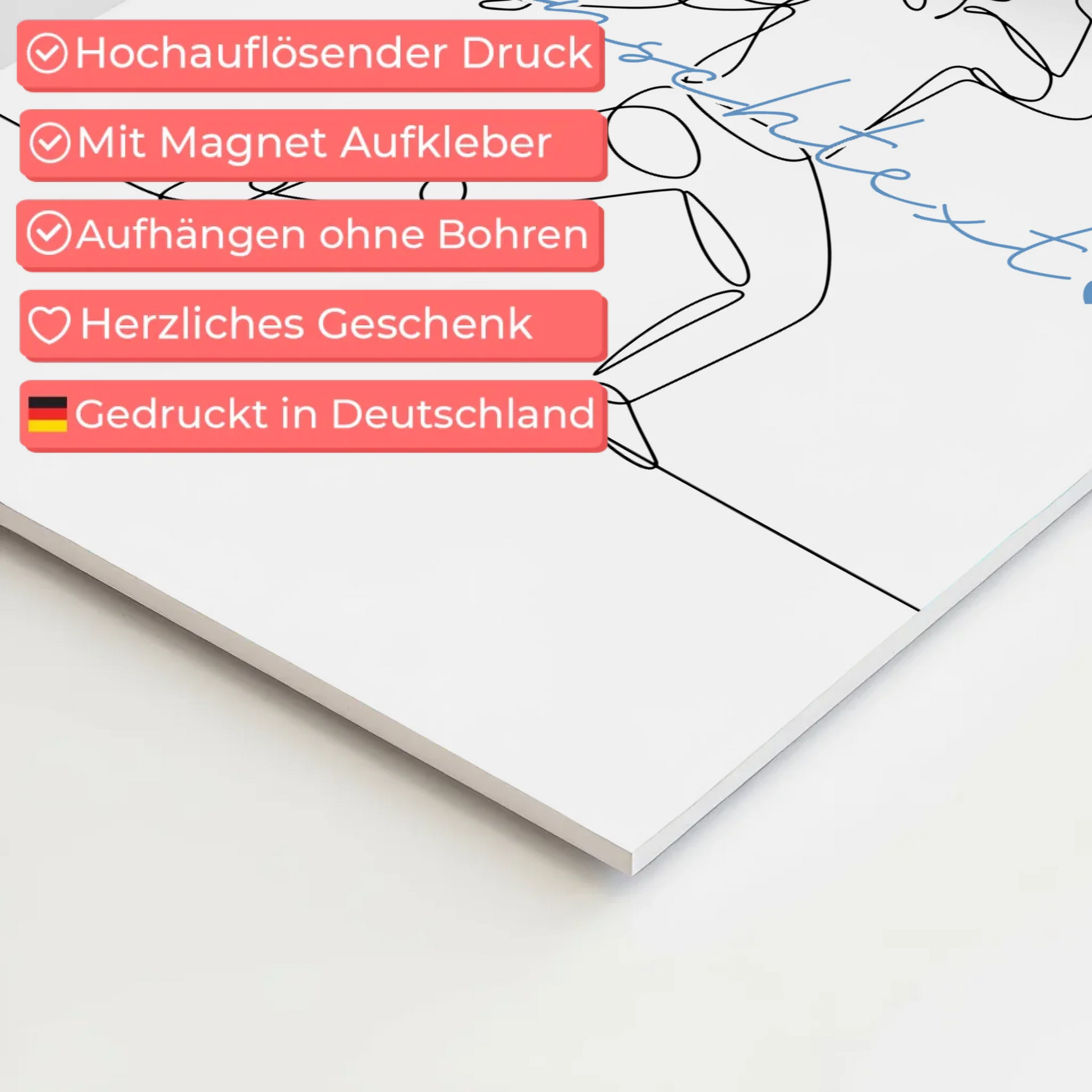 Personalisiertes Fotoboard Magnetisch Lineart Gesang Geschenk Sohn & Bruder 10