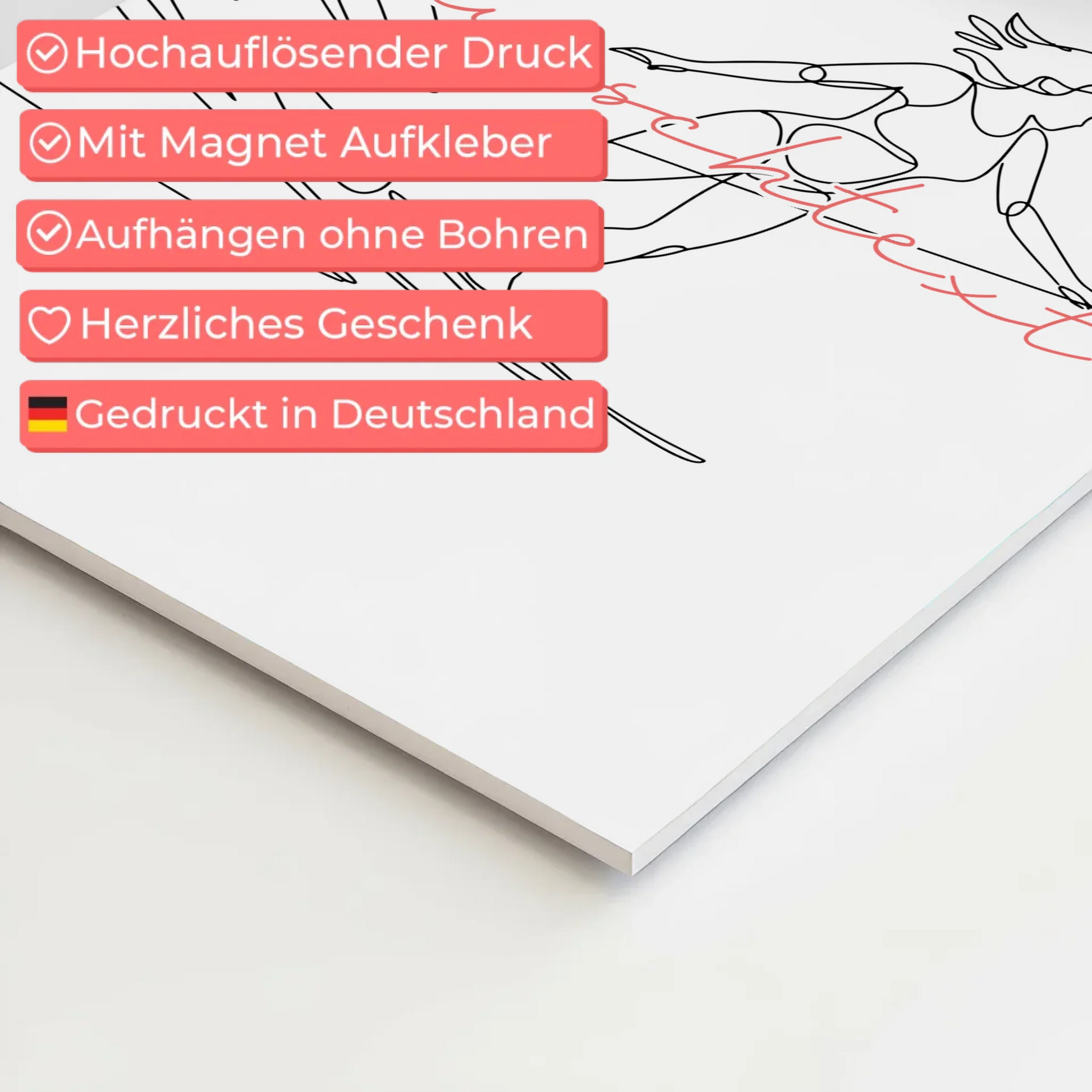 Lineart Fotoboard Magnetisch Personalisiert Wasserskifahren Geschenk Tochter & Schwester 4