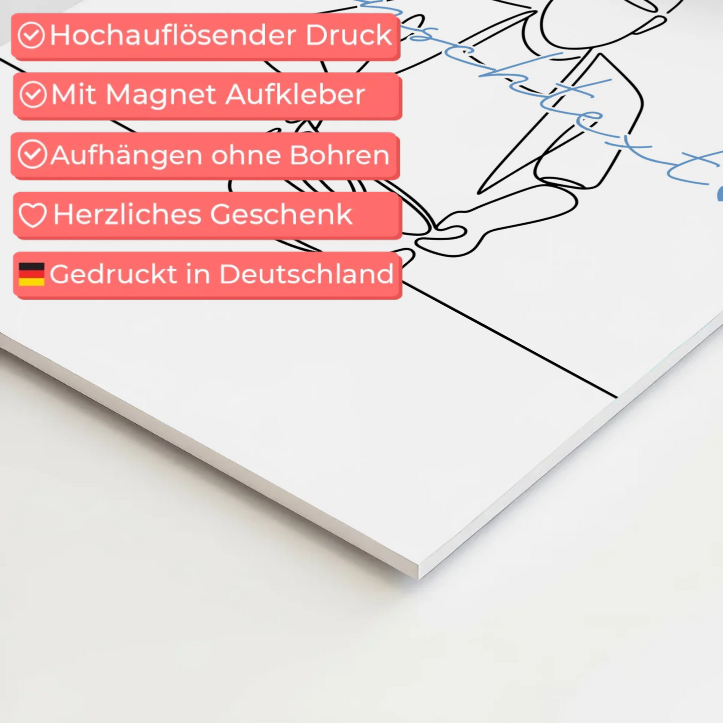 Lineart Fotoboard Magnet Wandbild Kochen Geschenk Sohn & Bruder 10