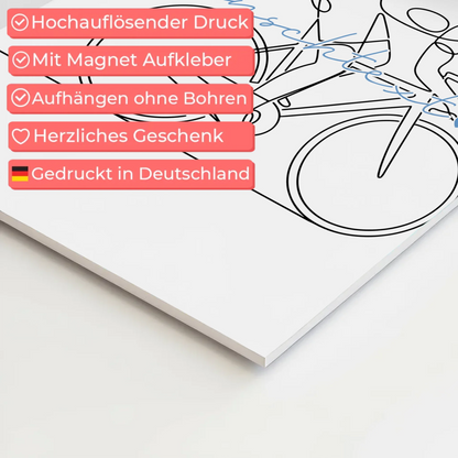 Personalisiertes Fotoboard Magnetisch Lineart Rennradfahren Geschenk Sohn & Bruder 10