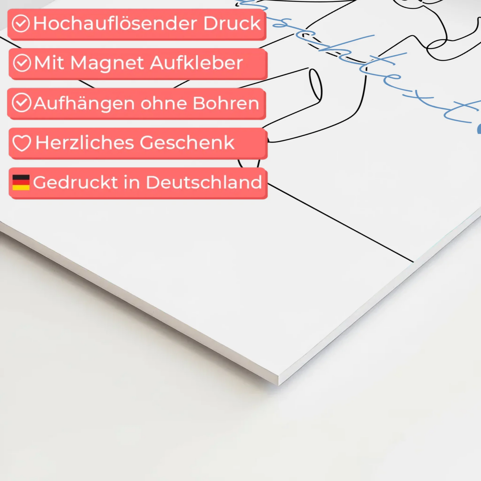 Personalisiertes Fotoboard Magnetisch Lineart Bloggen Geschenk Sohn & Bruder 10