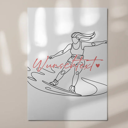 Personalisiertes Fotoboard Magnetisch Lineart Wakeboarden Geschenk Tochter & Schwester 7