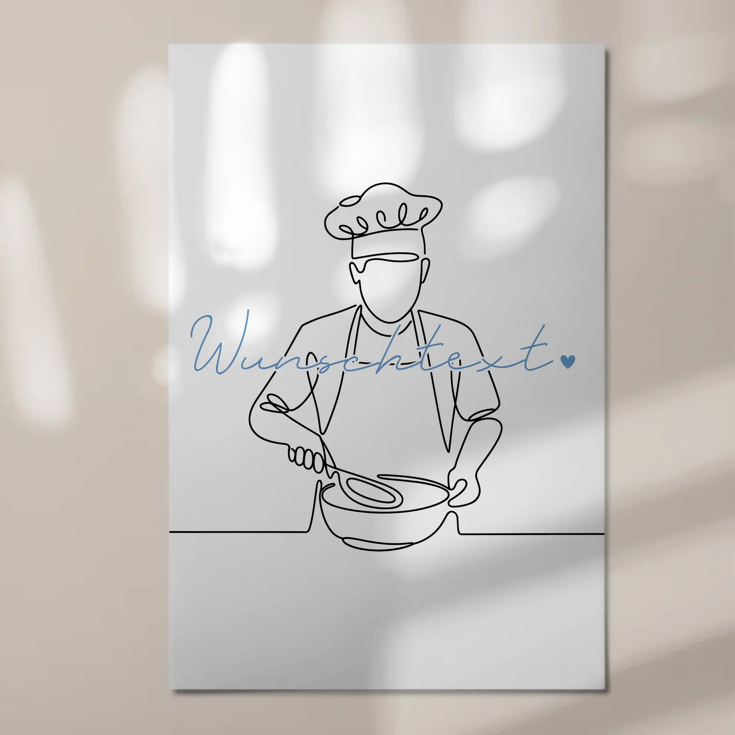 Lineart Fotoboard Magnet Wandbild Kochen Geschenk Sohn & Bruder