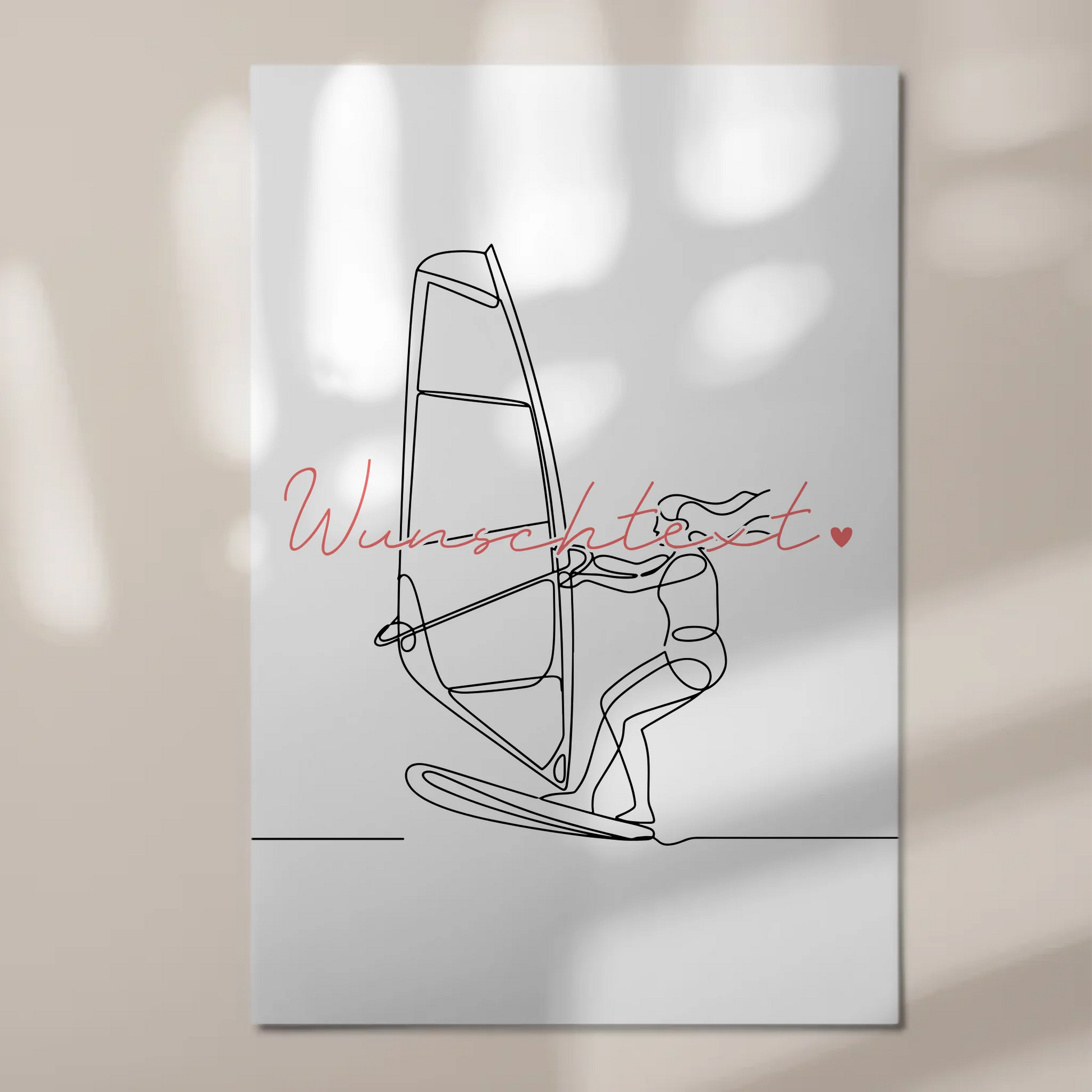 Personalisiertes Fotoboard Magnetisch Lineart Windsurfen Geschenk Tochter & Schwester 1