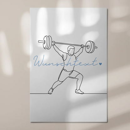 Personalisiertes Fotoboard Magnetisch Lineart Crossfit Geschenk Sohn & Bruder