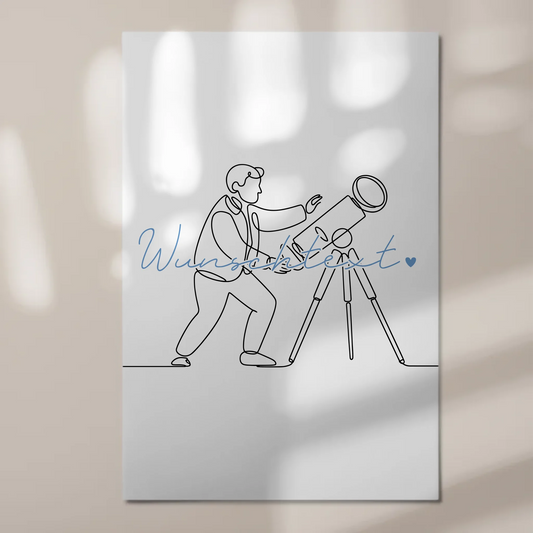 Lineart Fotoboard Magnet Wandbild Astronomie Geschenk Sohn & Bruder 1
