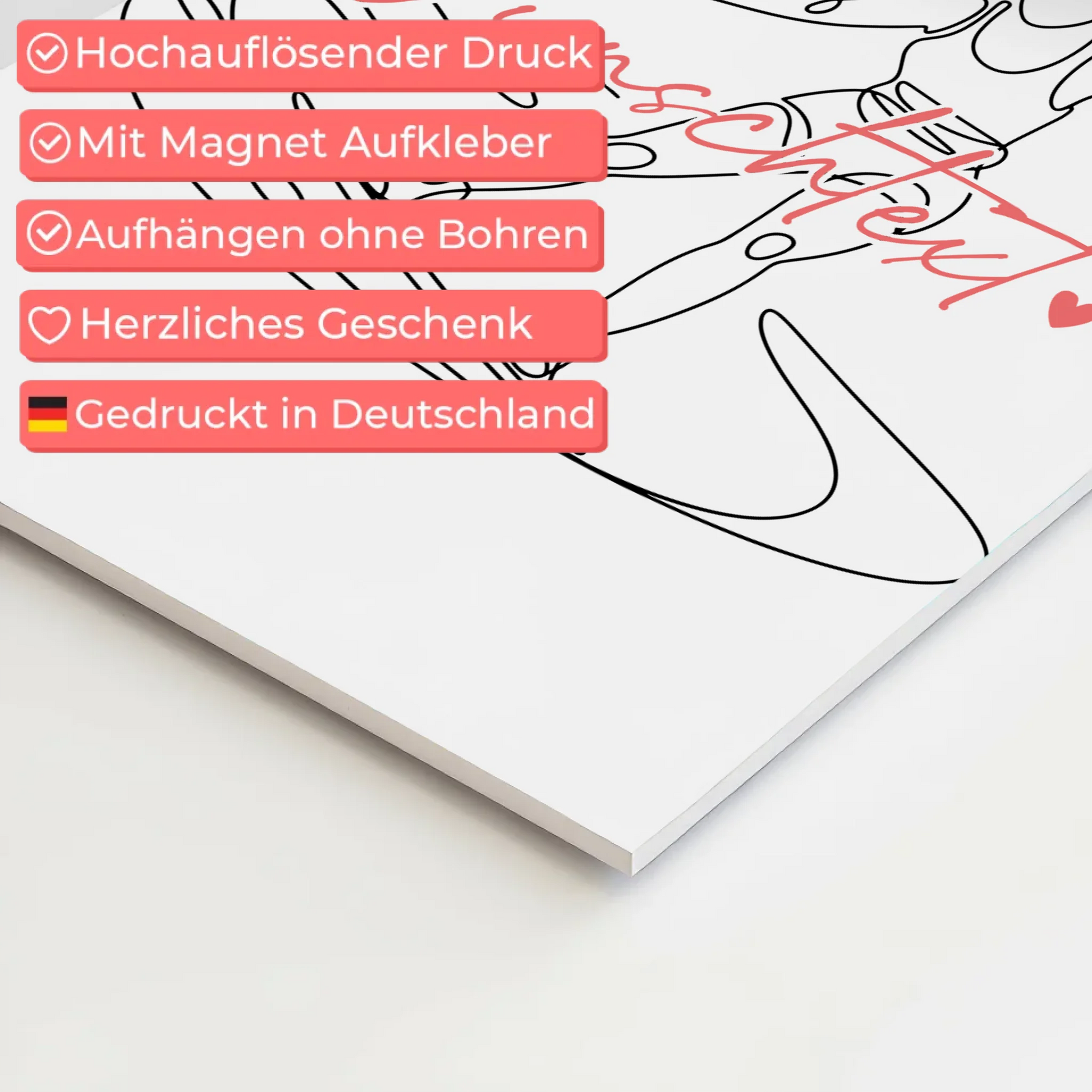 Personalisiertes Fotoboard Magnetisch Lineart Wakeboarden Geschenk Tochter & Schwester 10