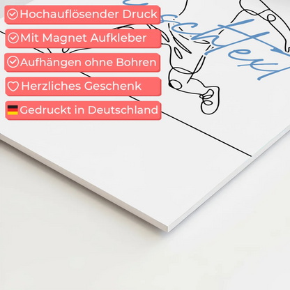 Lineart Fotoboard Magnet Wandbild Gerüstbauer Geschenk Sohn & Bruder
