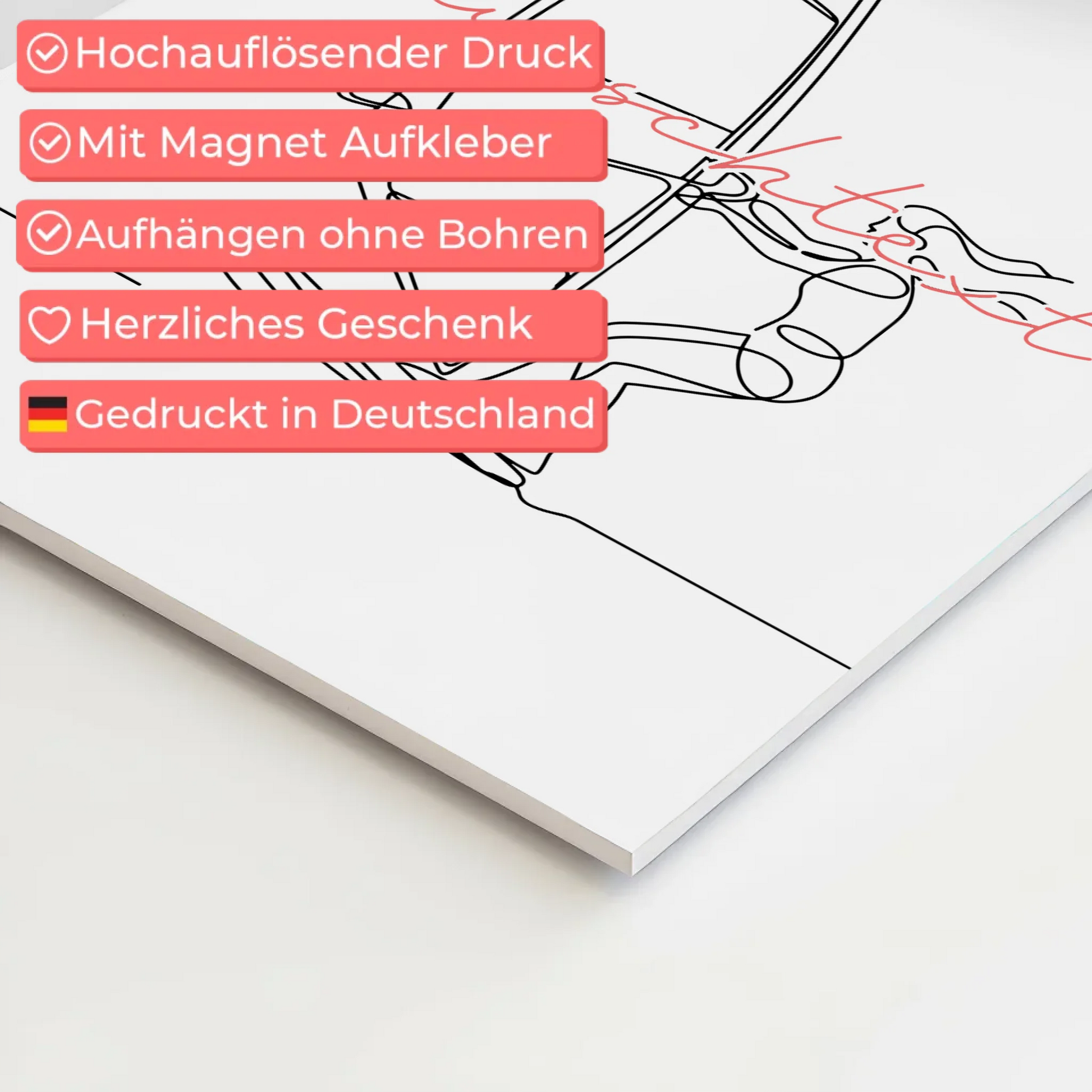 Personalisiertes Fotoboard Magnetisch Lineart Windsurfen Geschenk Tochter & Schwester 4