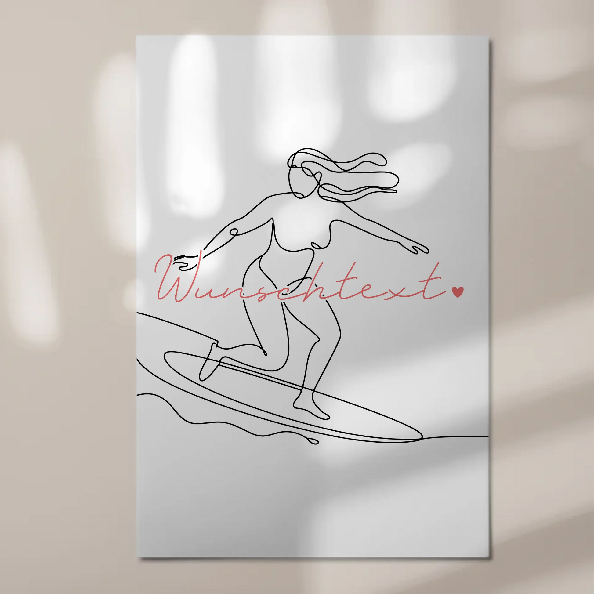 Personalisiertes Fotoboard Magnetisch Lineart Surfen Geschenk Tochter & Schwester 1