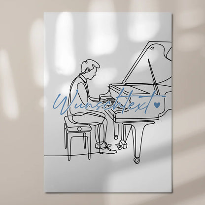 Lineart Fotoboard Magnetisch Personalisiert Klavier Geschenk Sohn & Bruder