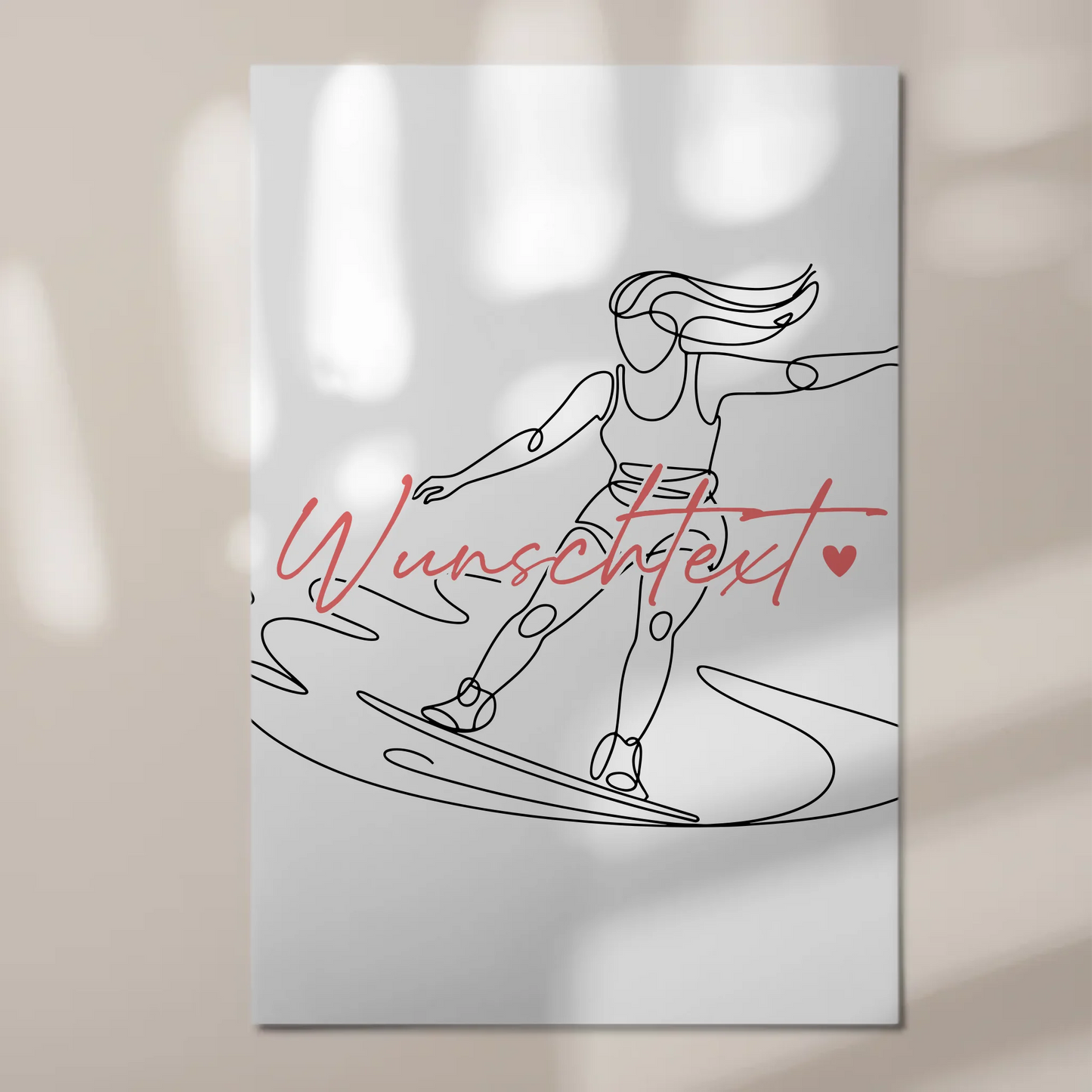 Personalisiertes Fotoboard Magnetisch Lineart Wakeboarden Geschenk Tochter & Schwester