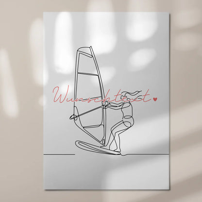 Personalisiertes Fotoboard Magnetisch Lineart Windsurfen Geschenk Tochter & Schwester 7