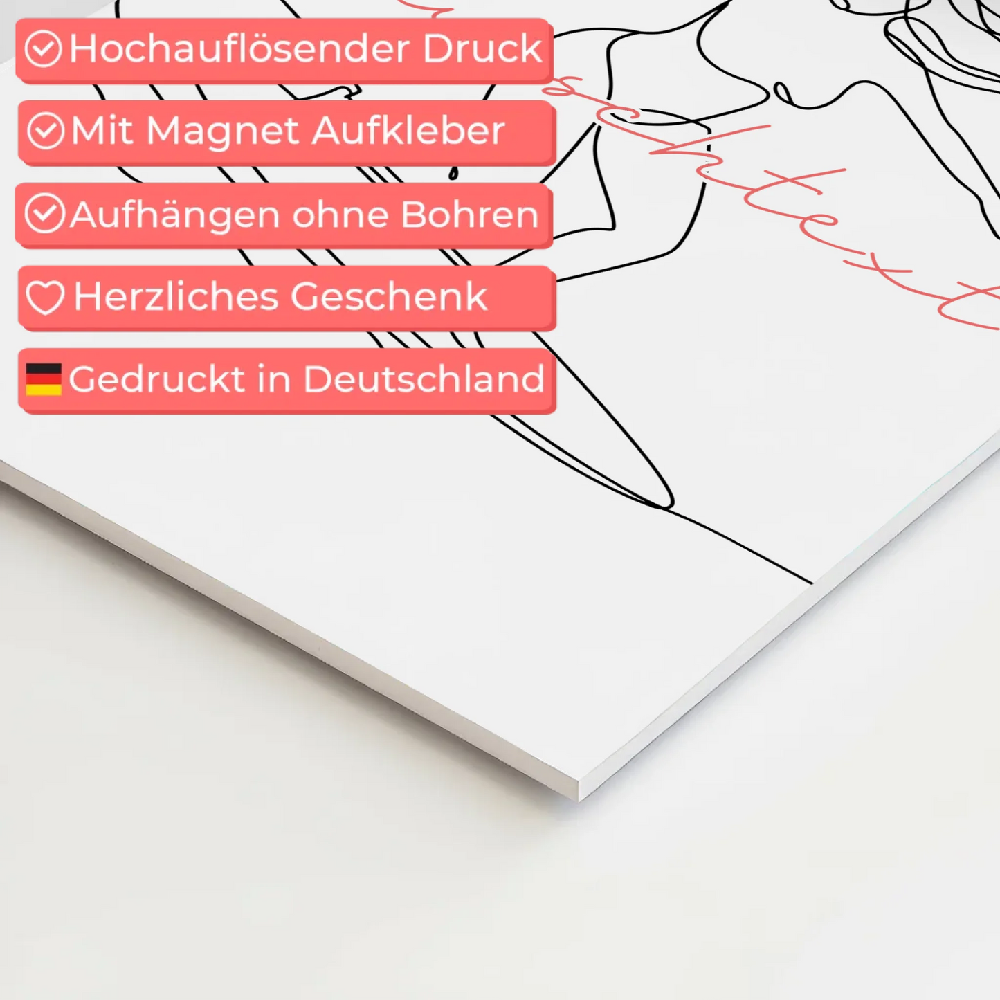 Personalisiertes Fotoboard Magnetisch Lineart Surfen Geschenk Tochter & Schwester 4