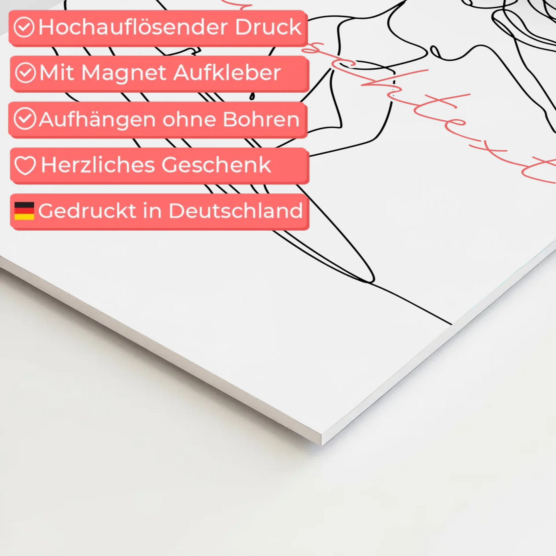 Personalisiertes Fotoboard Magnetisch Lineart Surfen Geschenk Tochter & Schwester 4