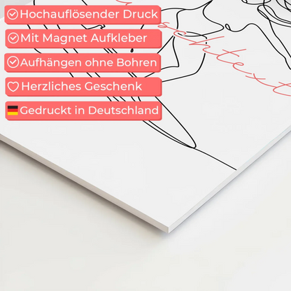 Personalisiertes Fotoboard Magnetisch Lineart Surfen Geschenk Tochter & Schwester 4