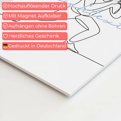 Lineart Fotoboard Magnet Wandbild Fotografie Geschenk Sohn & Bruder