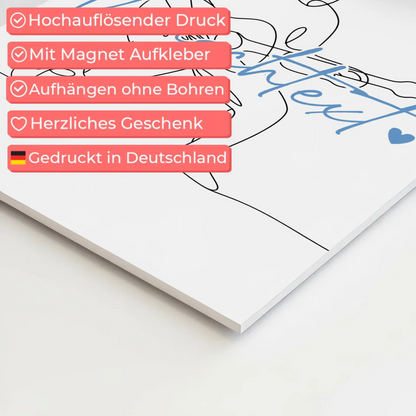 Lineart Fotoboard Magnetisch Personalisiert Gitarre Geschenk Sohn & Bruder