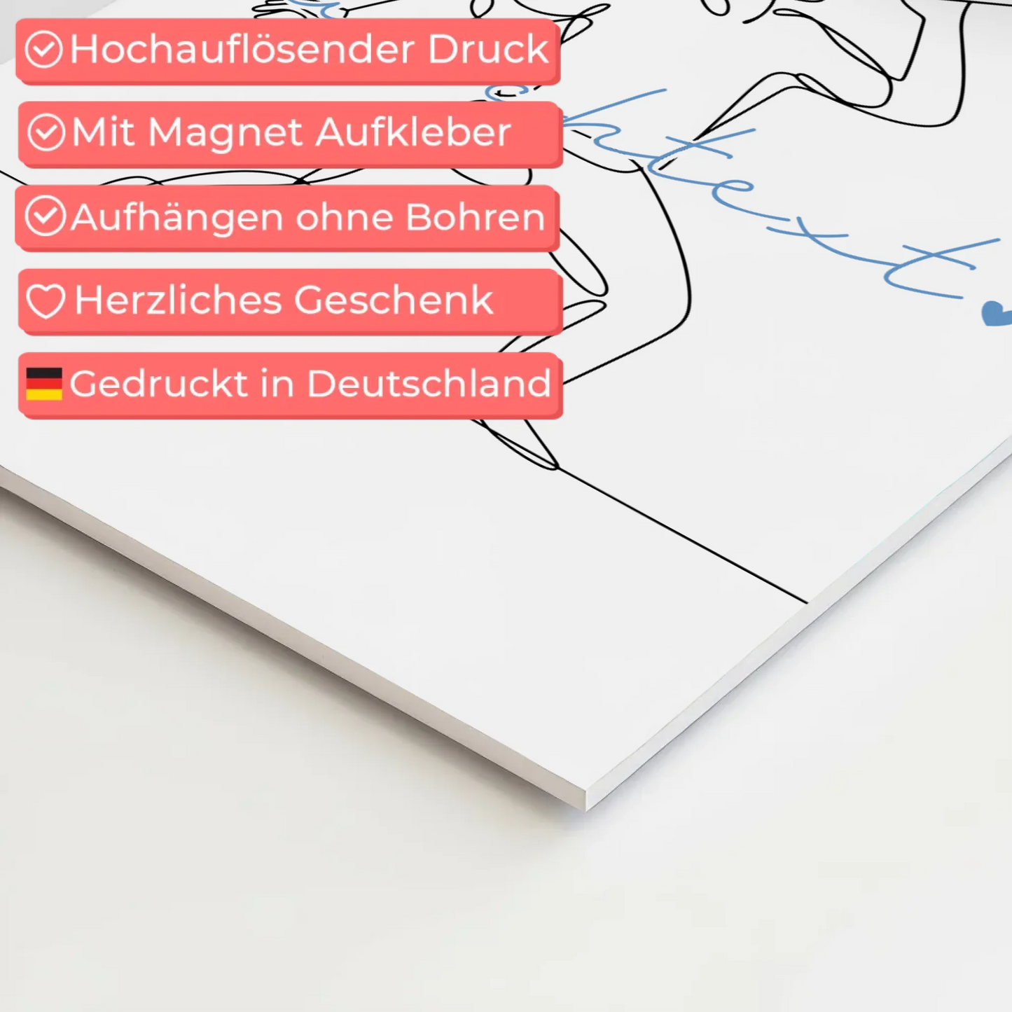 Personalisiertes Fotoboard Magnetisch Lineart Gesang Geschenk Sohn & Bruder