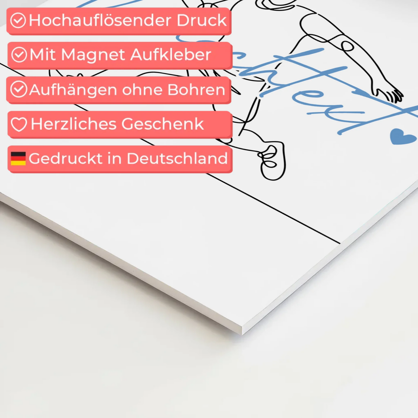 Lineart Fotoboard Magnet Wandbild Gerüstbauer Geschenk Sohn & Bruder