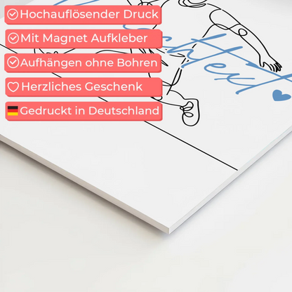 Lineart Fotoboard Magnet Wandbild Gerüstbauer Geschenk Sohn & Bruder