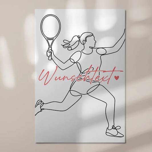 Personalisiertes Fotoboard Magnetisch Lineart Tennis Geschenk Tochter & Schwester 1