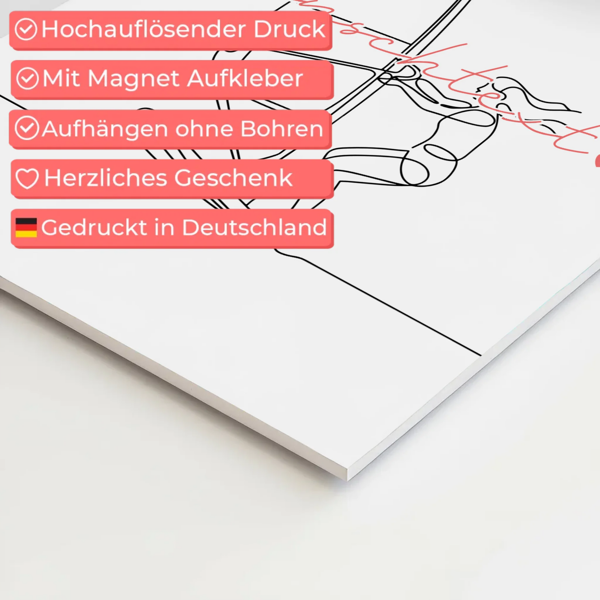 Personalisiertes Fotoboard Magnetisch Lineart Windsurfen Geschenk Tochter & Schwester 10