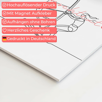 Personalisiertes Fotoboard Magnetisch Lineart Windsurfen Geschenk Tochter & Schwester 10