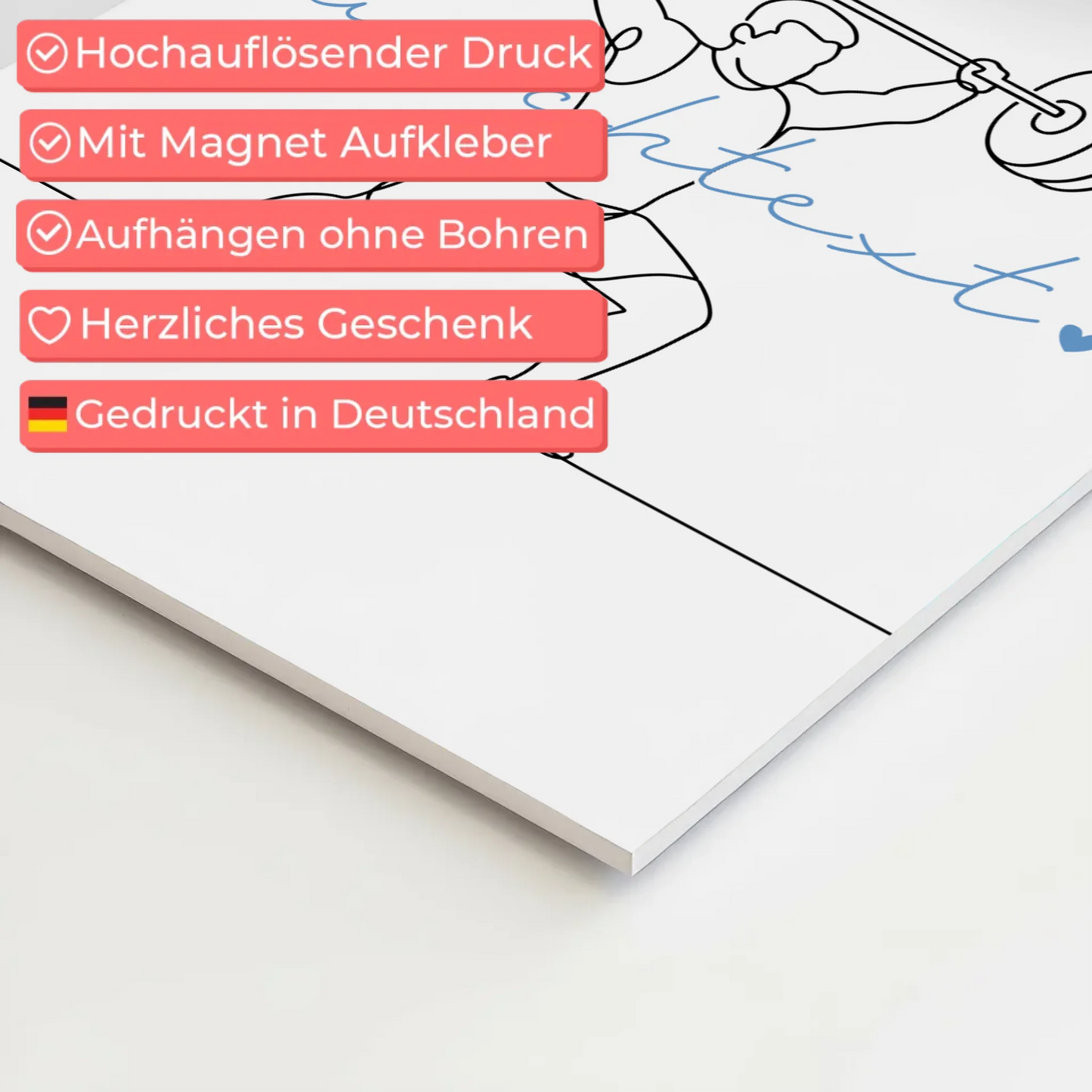 Personalisiertes Fotoboard Magnetisch Lineart Crossfit Geschenk Sohn & Bruder