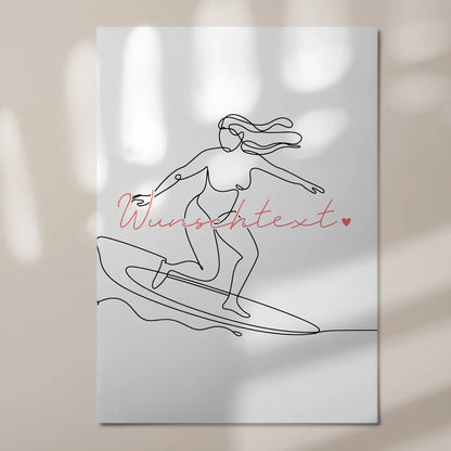 Personalisiertes Fotoboard Magnetisch Lineart Surfen Geschenk Tochter & Schwester 7