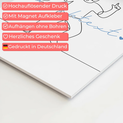 Personalisiertes Fotoboard Magnetisch Lineart Bloggen Geschenk Sohn & Bruder