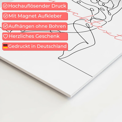 Lineart Fotoboard Magnet Wandbild Tanzsport Geschenk Tochter & Schwester 4