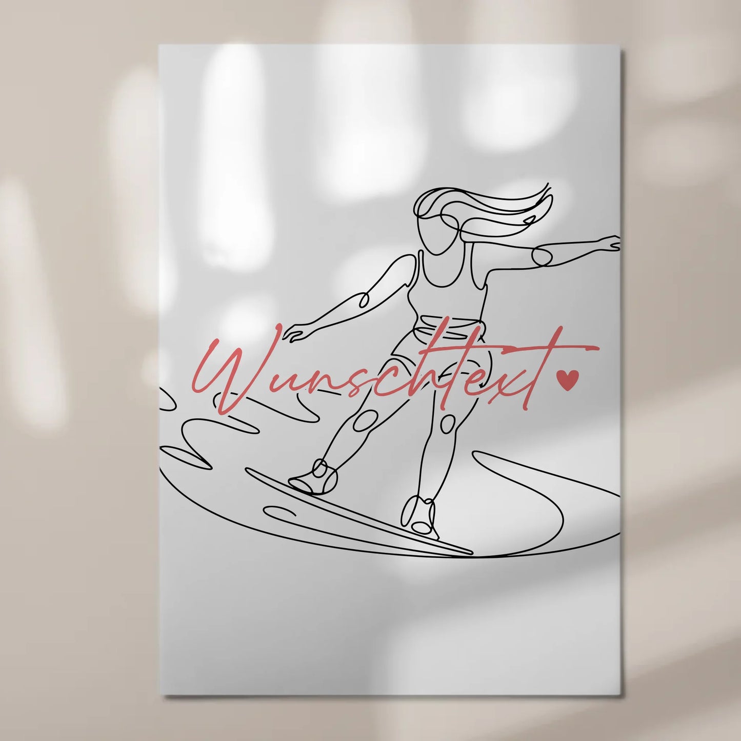 Personalisiertes Fotoboard Magnetisch Lineart Wakeboarden Geschenk Tochter & Schwester